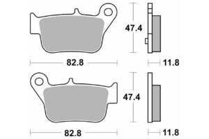 Τακάκια SBS 218MS SFA628 Πίσω MAXSYM400I'11-12,MAXSYM600I'14