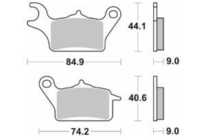 Τακάκια SBS 223CT SFA652 Εμπρός/Δεξ. YAM/TRICITY125'14