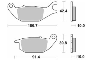 Τακάκια SBS 225CT SFA343 Πίσω YAM/TRICITY125'14,SUPRA-X125I HELMIN,CBR125R'03-10,XLV125VIRAGO'01