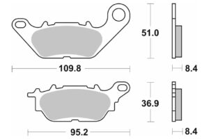 Τακάκια SBS 227HM FA464 STD FR/RR CRYPTON110,CRYPTONX-135