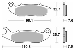 Τακάκια SBS 228HF  FA693 Εμπρός MEDLEY125/150'16-18,LIBERTY125-4T 3V/150'16-18