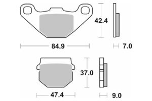Τακάκια SBS 544HF FA83 STD FR/RR ADLY/ATV150 Πίσω