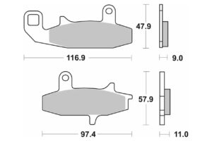 Τακάκια SBS 626HF FA147 STD FR/RR