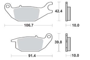 Τακάκια SBS 784HF FA343 STD FR/RR SUPRA-X125I HELMIN (RR)