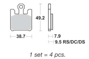 Τακάκια SBS 788HS FA369  4τμχ/Σετ FRONT