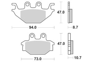 Τακάκια SBS 810HF FA377 MXU,ADLY/MK-320,ATV320U/D FR,SYM/VF185 (RR)