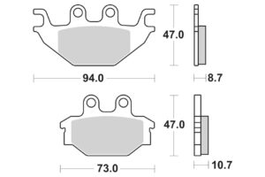 Τακάκια SBS 810CS FA377 CARBON MXU,ADLY/MK-320,ATV320U/D FR