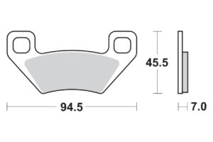 Τακάκια SBS 822SI ATS FA395 SINTER (ATV) MXU400'08-11,MAXXER400/450,ARCTIC CAT,POLARIS FR/RR
