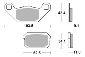 Τακάκια SBS 848HF FA431 STD FR/RR ATV ADLY280/300/320 SPORT'07-13 RR,YAM/YFM250/500/700 FR