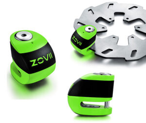 Κλειδαριά Δισκόφρενου ZS6 (6χιλ.) με Συναγερμό Πράσινη FLUO/Μαύρη ZOVII