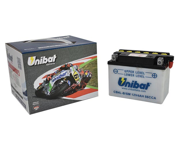 Μπαταρία UNIBAT CB4L-B-SM (YB4L-B) -+ με Υγρά CCA56