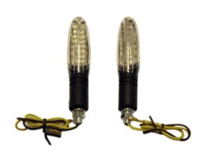 Φλας Μοτοσυκλετών MINI/U7145 LED Καθαρά Κρύσταλλα  Βάση CARBON Κοντό Μπράτσο