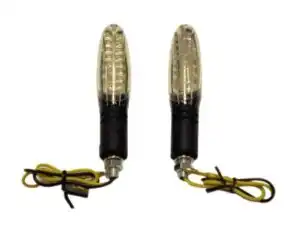 Φλας Μοτοσυκλετών MINI/U7145 LED Καθαρά Κρύσταλλα  Βάση CARBON Κοντό Μπράτσο