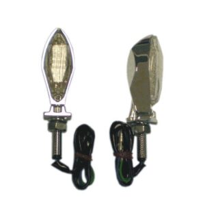 Φλας Μοτοσυκλετών MINI/U0201 LED Καθ. Βάση Χρώμιο Κοντό Μπράτσο