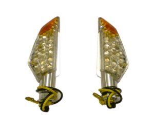 Φλας Μοτοσυκλετών MINI/U0273A LED Καθαρό Κρύσταλλα  Βάση Χρώμιο Κοντό Μπράτσο