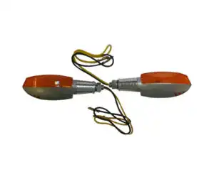 Φλας Μοτοσυκλετών MINI/U0451 Πορτοκαλί Κρύσταλλα  Βάση Χρώμιο Κοντό Μπράτσο