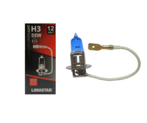 Λάμπα 12V LIMASTAR 55W PK22S H3 Μπλε Πάγου+50% SUPER WHITE RUNNER180