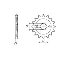 Γρανάζι Κίνησης T14 (JTF505) KAZE-R,KRISTAR,DINAMIK125