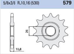 Γρανάζι Κίνησης RK/TEC C6185/579K-T17 (JTF579) FZS1000'06-08,YZF-R1'04-14