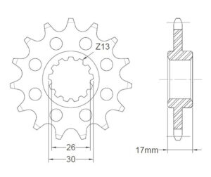 Γρανάζι Κίνησης RK C4416-16-2Q RACING (ελαφρομ) (JTF1269) CBR600RR'07-16