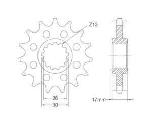 Γρανάζι Κίνησης RK C5371-15-2Q RACING (ελαφρομ.) (JTF1370) CB600F HORNET'07-11,CBR600RR'07-16,CBR900RR