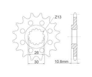 Γρανάζι Κίνησης RK C4104-T17-2Q RACING Ελαφρομ. (JTF1579) YZF1000R1'06-08,FJ1200
