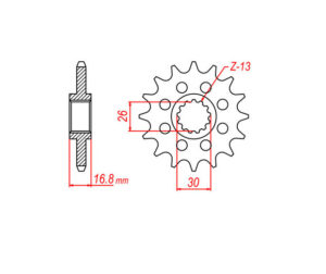 Γρανάζι Κίνησης TEC 4034KM-T16 Ελαφρομενα Για 520αλυσ. CB600F'04-06