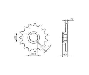 Γρανάζι Κίνησης /1533-1515 VAZ KB10.514-T14 ZX6R NINJA