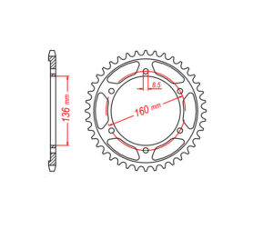 Γρανάζι Τροχού RK B4759 (5C)-T47 F650GS'99-06