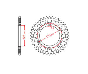 Γρανάζι Τροχού RK A4012-T48-1A Αλουμ. (A210)V Αυτοκαθ./Ελαφρ. CRF450'04-16