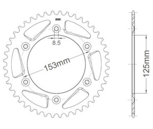 Γρανάζι Τροχού RK A4012/T51 Αυτοκαθ./Ελαφρ.Αλουμ.ALLOY. CRF450X '04-08,CR250R'02-08
