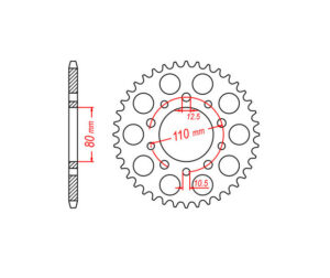 Γρανάζι Τροχού RK B5619-T45 (JTR1332) XRV750 AFRICA TWIN'93-03