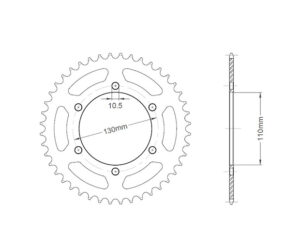 Γρανάζι Τροχού RK B4008-T43 (486) YZF600R6,R7,FZ6,FAZER,250ZZR,500GPZ