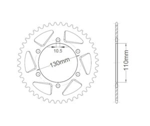 Γρανάζι Τροχού RK A4008 -T43 (486) Αλουμ.RACING YZF600R6,YZF1000R1,GSXR600/750'11-16,GSXR1000'09-16