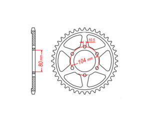 Γρανάζι Τροχού TEC 488THF-T42 ZXR1200'01-08