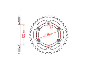 Γρανάζι Τροχού RK A4426-T49 Αυτοκ.αλουμ. (JTRA808) RMZ250'10-15