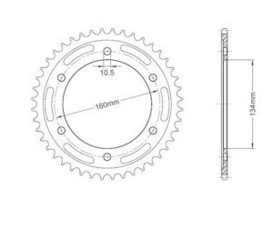 Γρανάζι Τροχού RK B6893 (1306)-T43 CBR1000RR'08-16