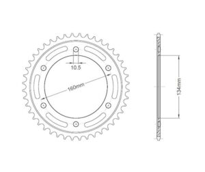Γρανάζι Τροχού RK B5010 (1307)-T42 CBR1000RR'08-16,CBR600RR'07-10