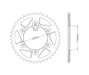 Γρανάζι Τροχού RK A6898 (1479)-T47 Αλουμ.RACING YZF600R6,YZF1000R1'09-14