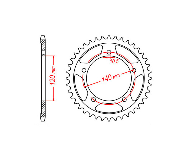 Γρανάζι Τροχού RK B6839-42T (1800) GSX-R1000'01-08,GSXR1330R HAYABUSA,ST955SPRINT,RS955TIGER