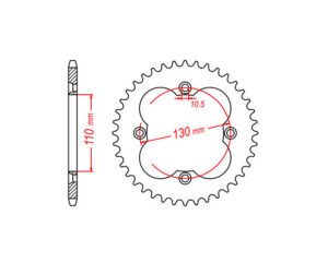 Γρανάζι Τροχού TEC 2113C-T38 TRX450R '04