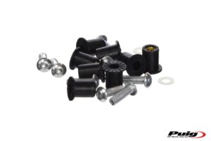 Βίδες Παρμπρίζ PUIG 0957P Ασημί Ανοδιωμ.με Αντικραδασμικό O-RING UNIVERSAL