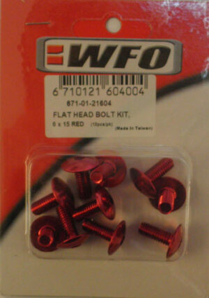 Βίδες Κόκκινες 6Χ15 Πλατ.Κεφ.10τμχ/Σετ