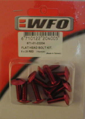 Βίδες Κόκκινες 6Χ20 Πλατ.Κεφ.10τμχ/Σετ