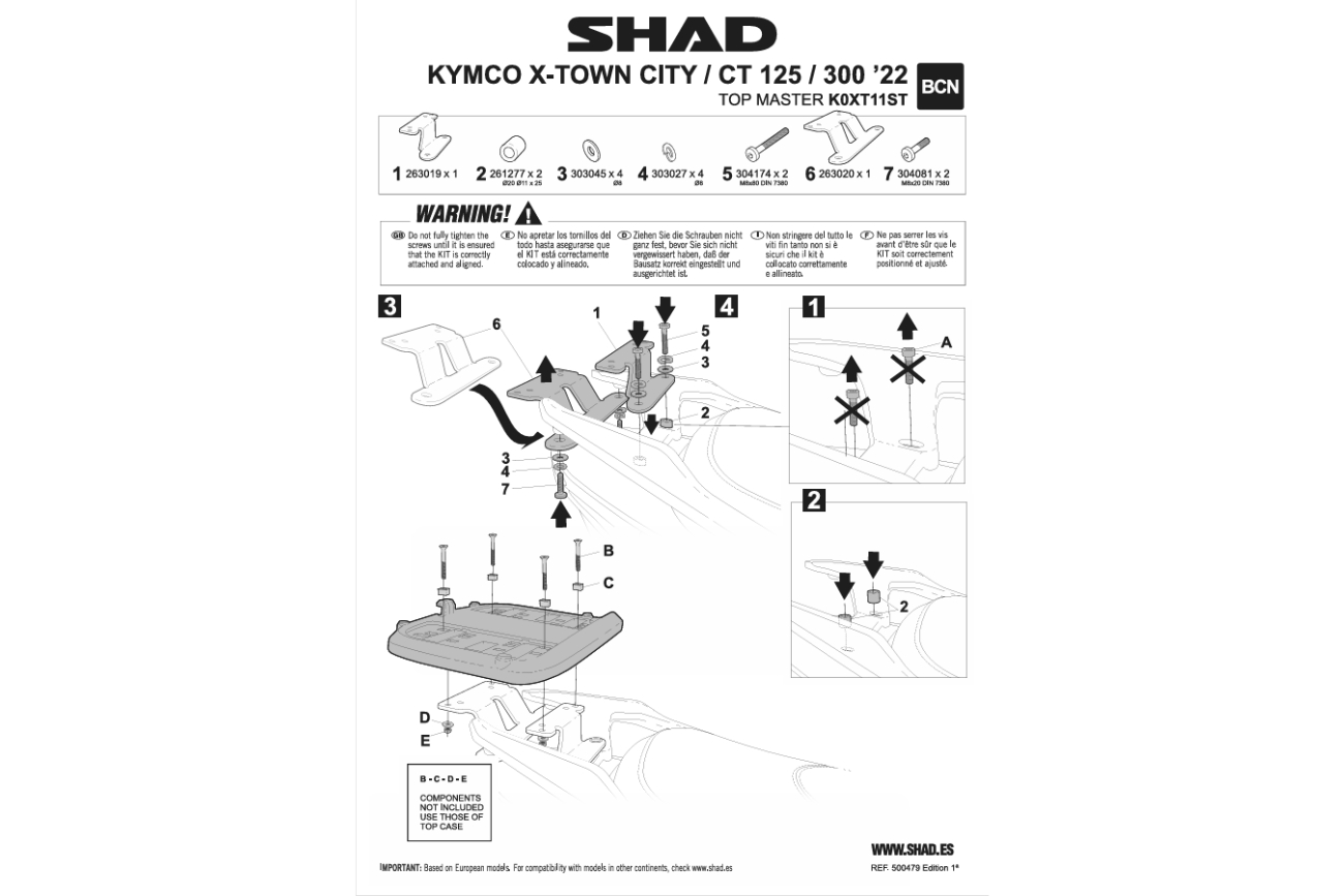 Αξεσουάρ SHAD K0XT11ST TOP MASTET KYMCO XTOWN 125 I '22-23/300 I '22-23/125 CITY '22-23/300 CITY '22-23 - Image 4