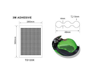 Αυτοκόλλητο KEITI/TD120K Αντιολισθητικά Ρεζερβ. Μαύρο 280X390MM (110 TRACTION DOTS)