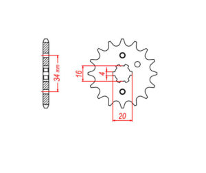 Γρανάζι Κίνησης T16 (JTF1263) T105CRYPTON
