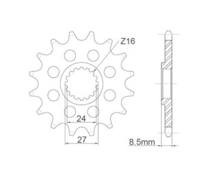 Γρανάζι Κίνησης RK C4239-T17-2Q RACING Ελαφρομ. (JTF1423) GSXR1000'09-16