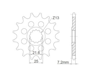Γρανάζι Κίνησης RK C4474-T16-2Q RACING Ελαφρομ. (JTF1516) GSXR750'06-10,GSXR600,TRIUMPH675