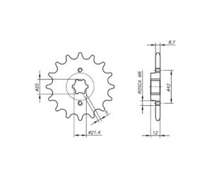 Γρανάζι Κίνησης /571 VAZ YB09.315-T15 DTR125